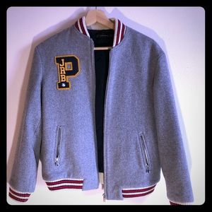Oversized wool bomber jacket